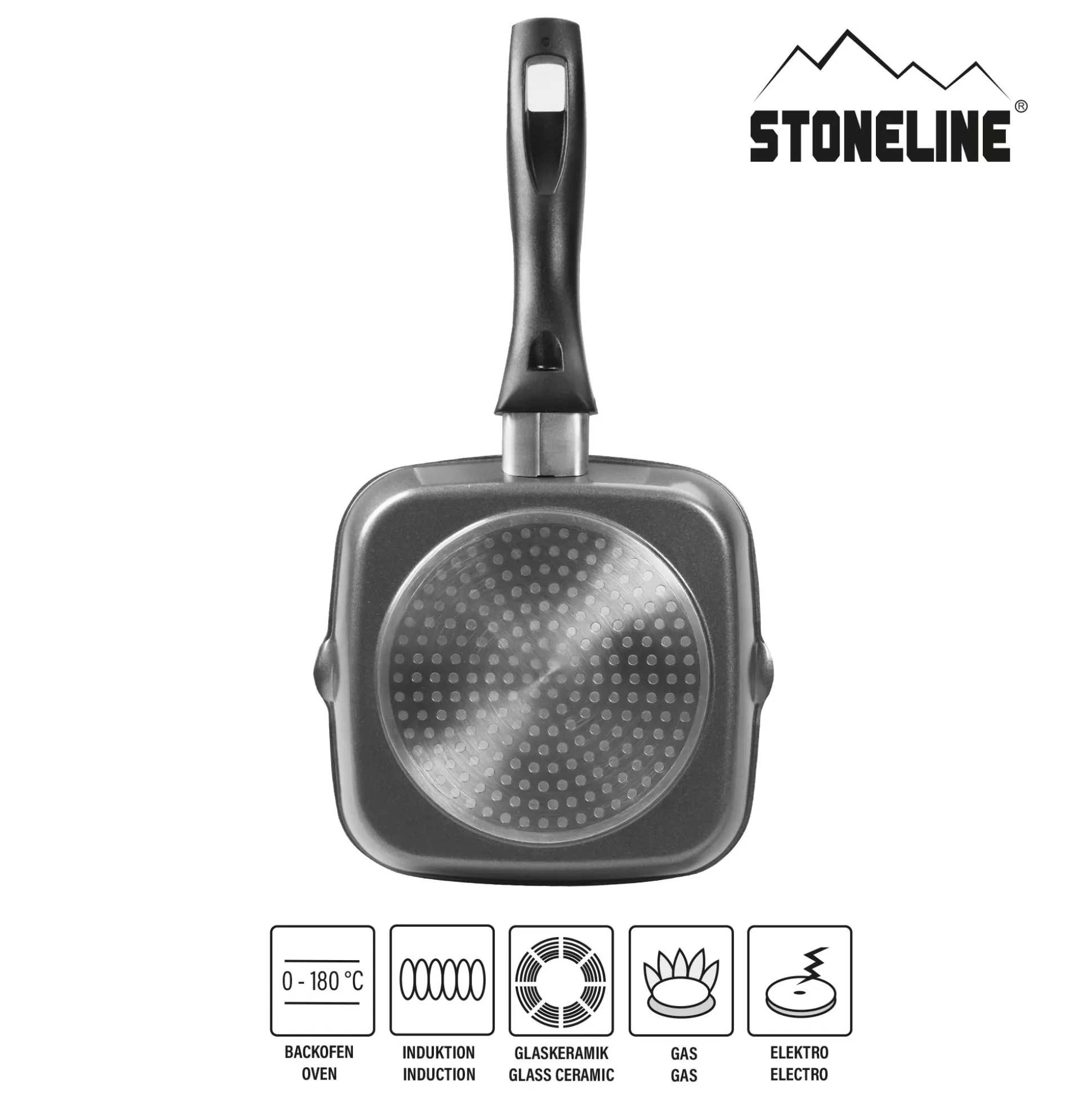 Griddle Pans And Grill Baskets | STONELINE BBQ Griddle Pan 16 cm | without Lid - Black