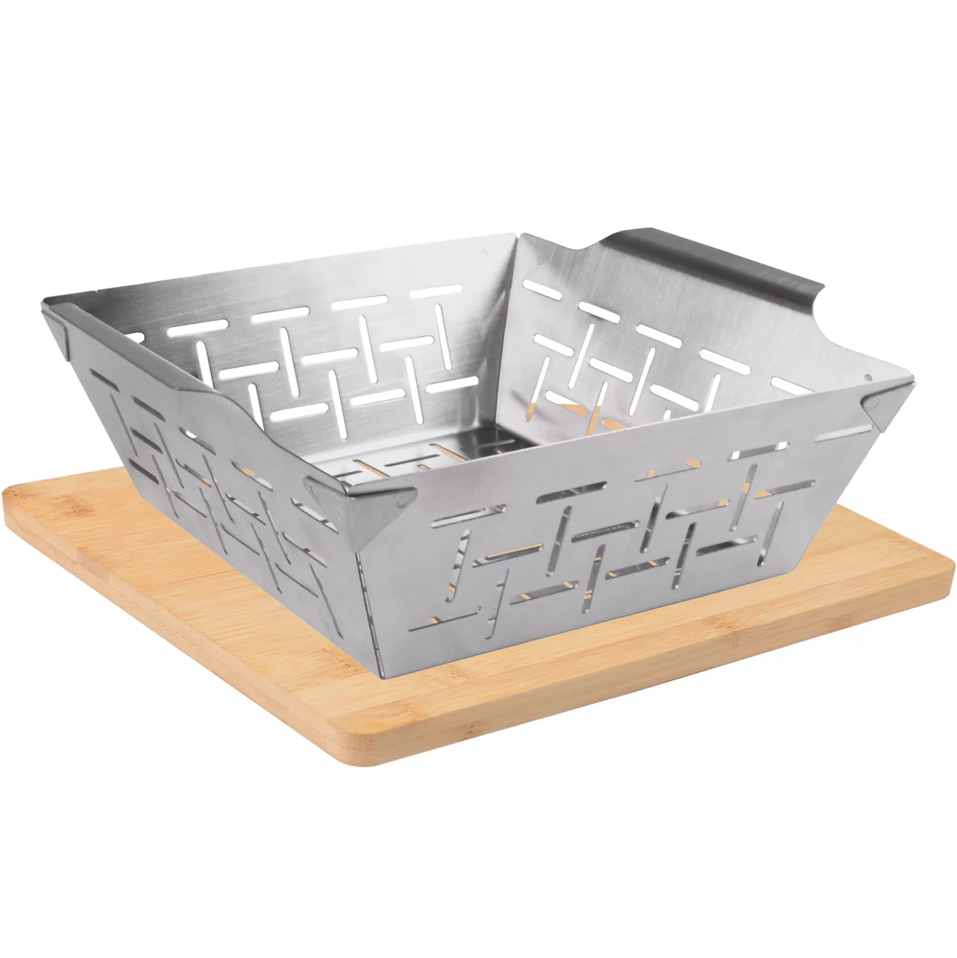 Griddle Pans And Grill Baskets | STONELINE BBQ Grill Basket with Board | Stainless Steel