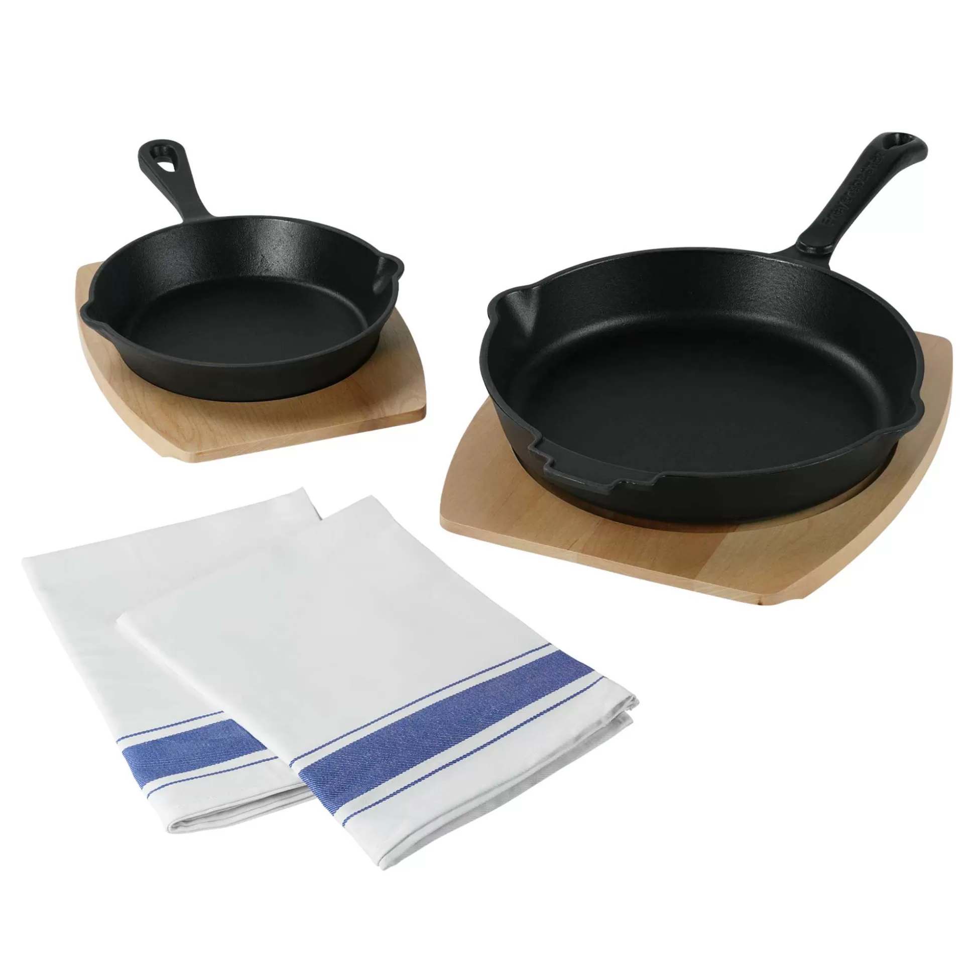 Pan Sets | STONELINE Cast Iron Skillet Set of 2 20/28, Enameled Frying Pan