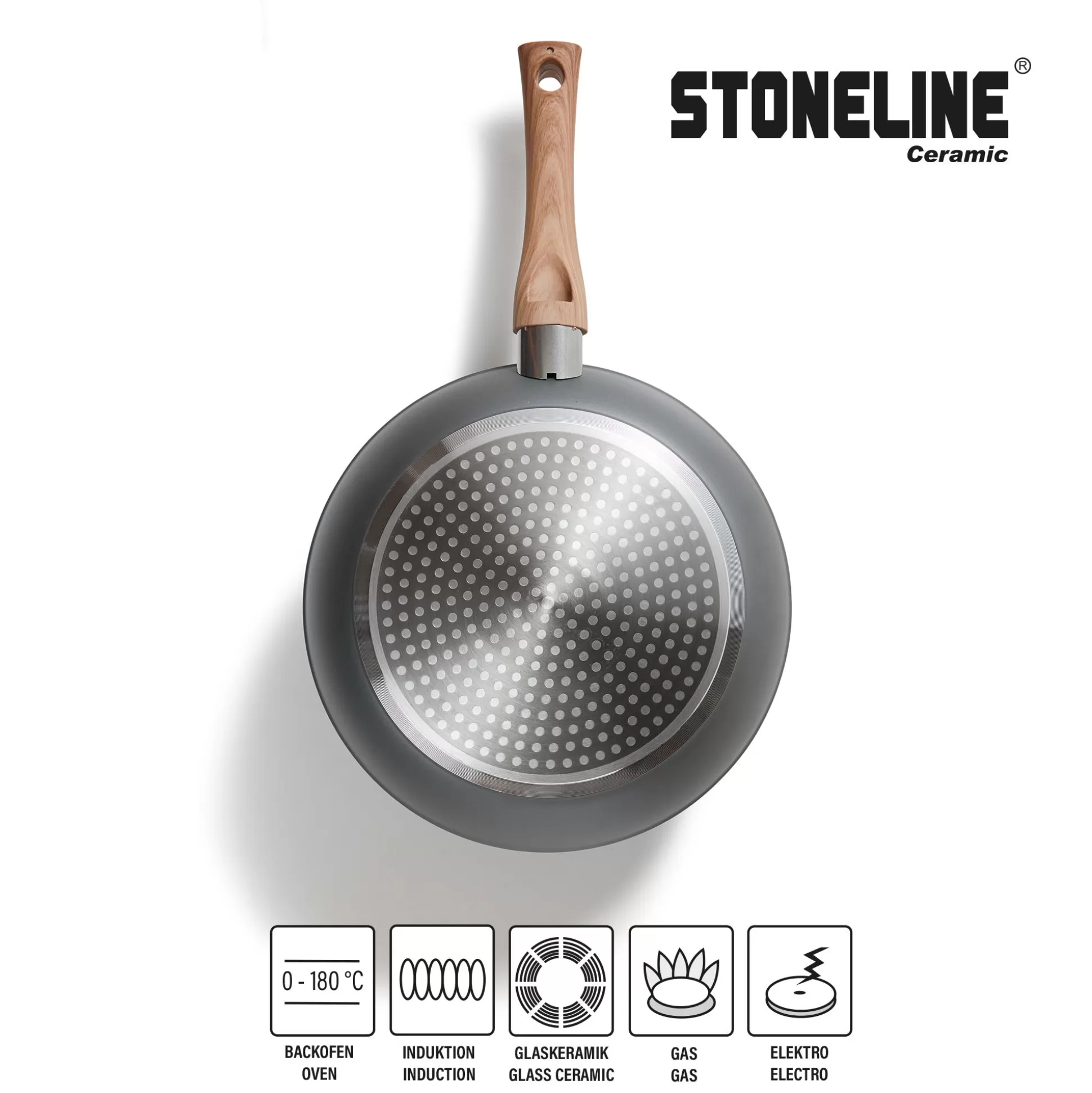 Cookware Sets | STONELINE Ceramic cookware set 14-piece | with Glass Lids - Wood Design