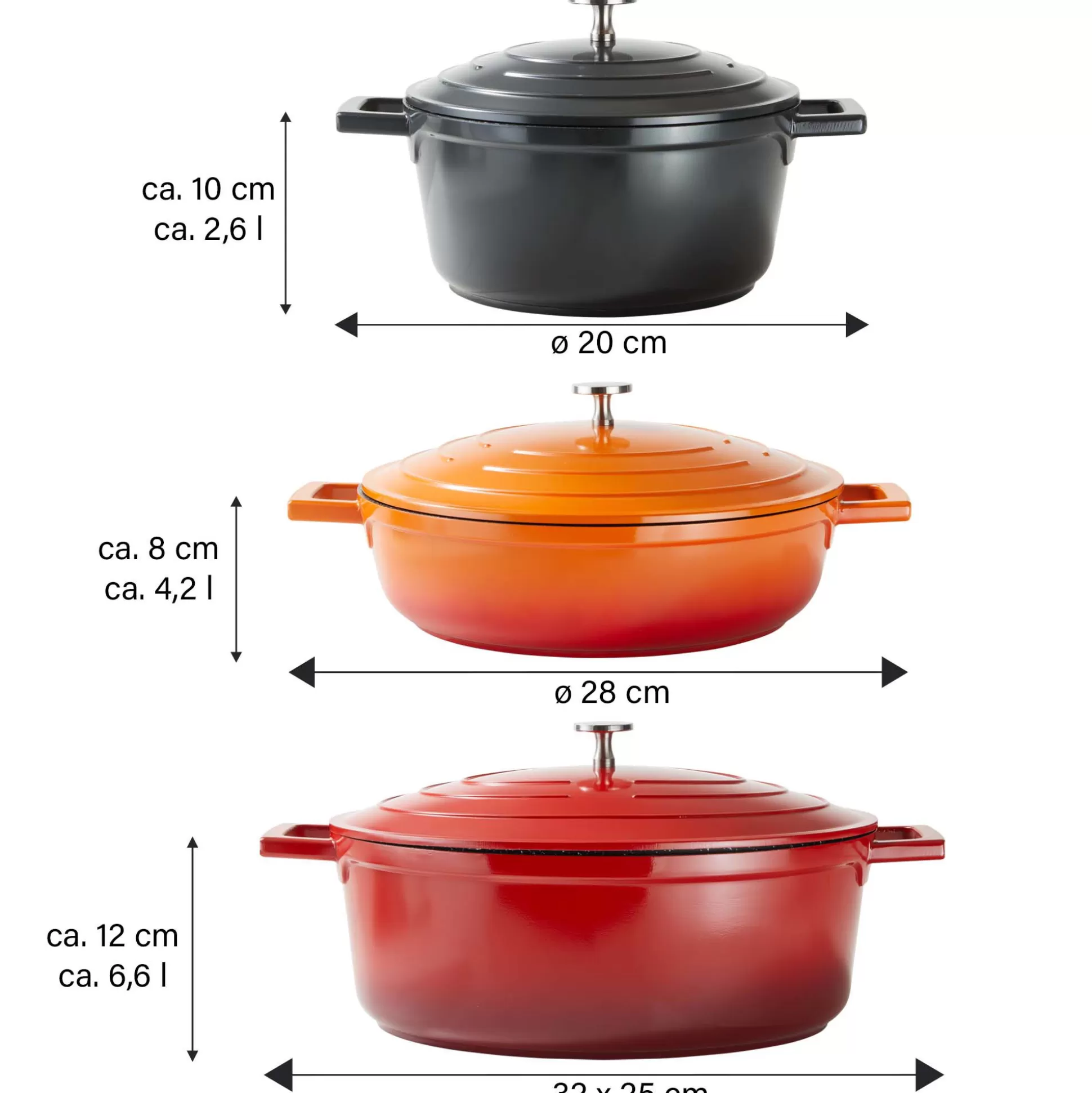 Roasters | STONELINE Cocotte Roaster Casserole Dish Oval 32x25 cm Cherry Red | with Lid