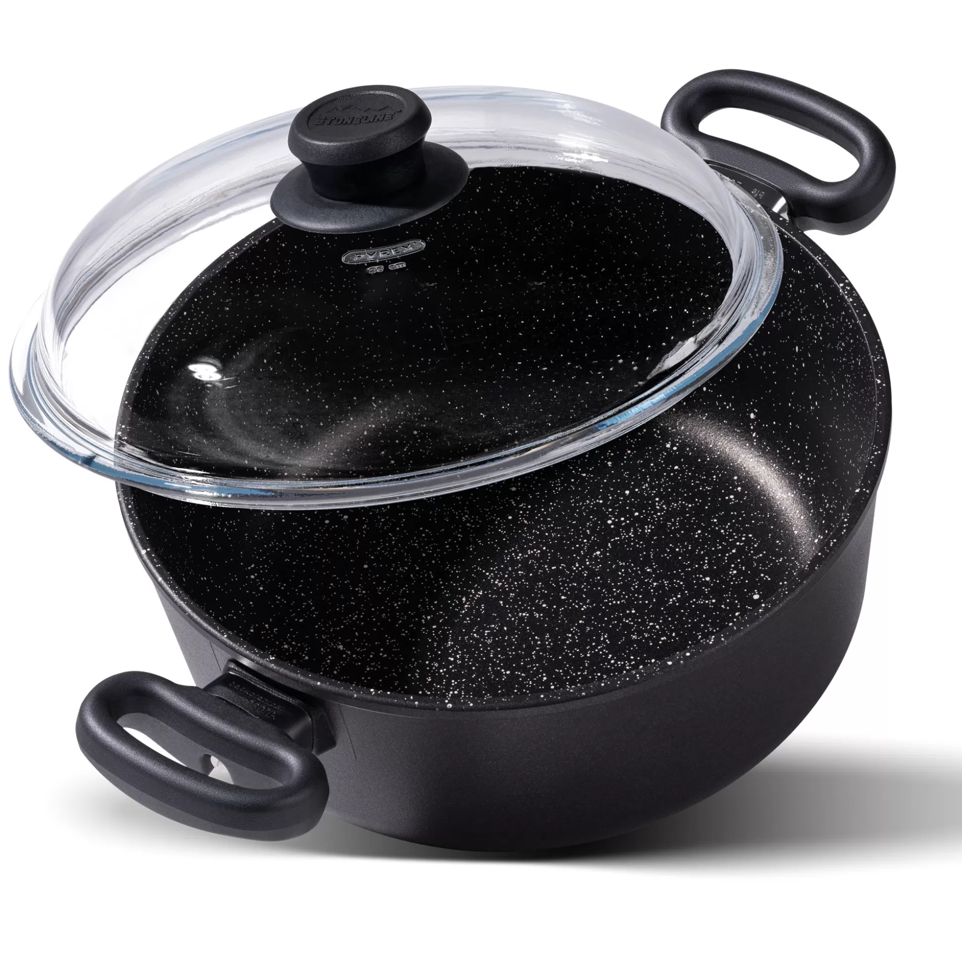 Braising Pots | STONELINE Cooking Pot 24 cm | with Glass Lid - Black