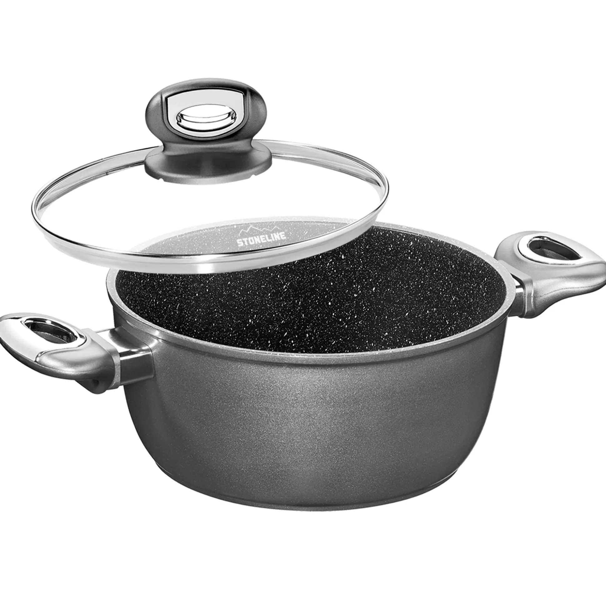 Braising Pots | Roasting Pots | STONELINE Cooking Pot 20 cm | with Lid - Grey