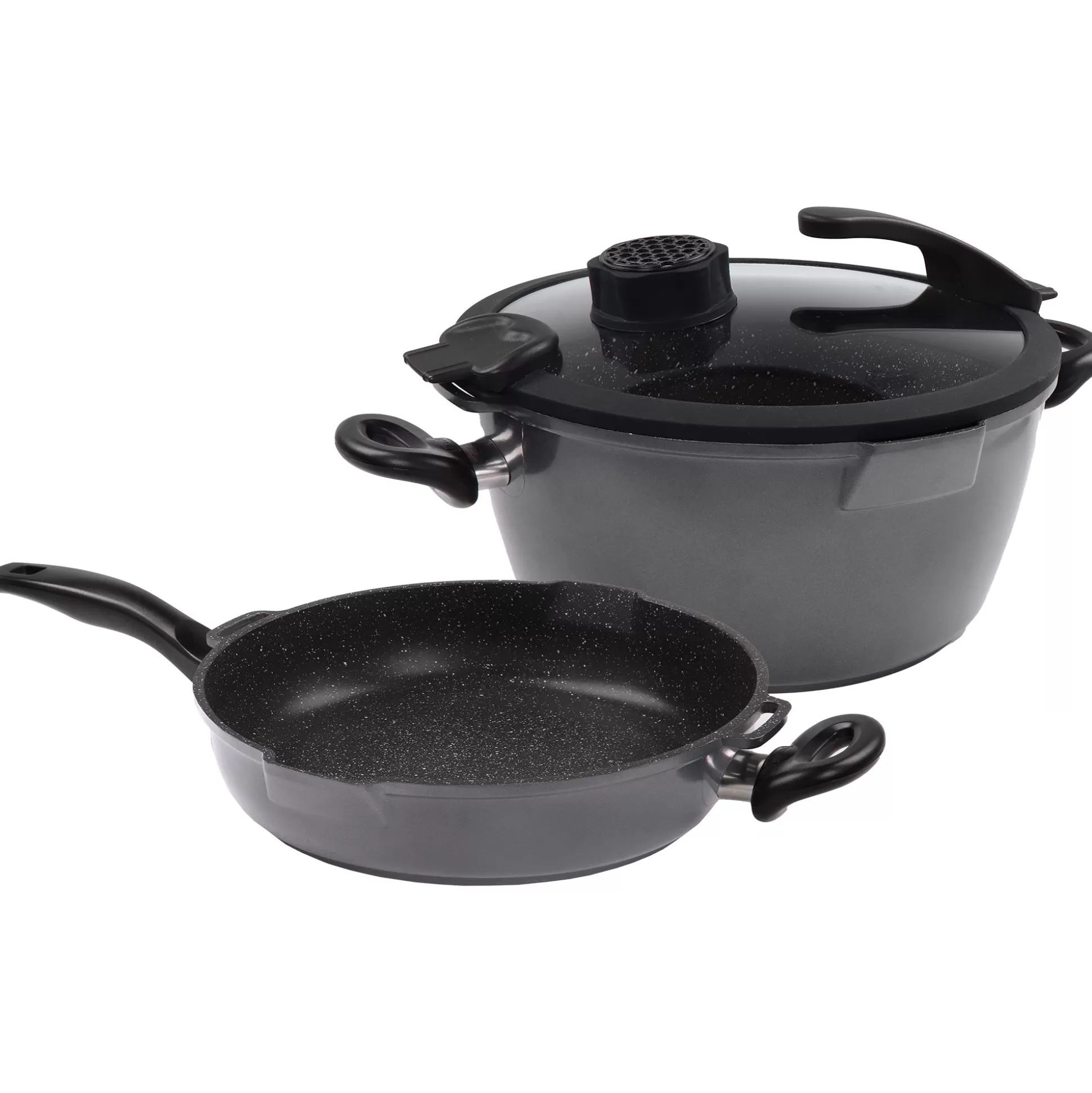 Cookware Sets | STONELINE Cookware Set of 4 24 cm | with Lid - Black