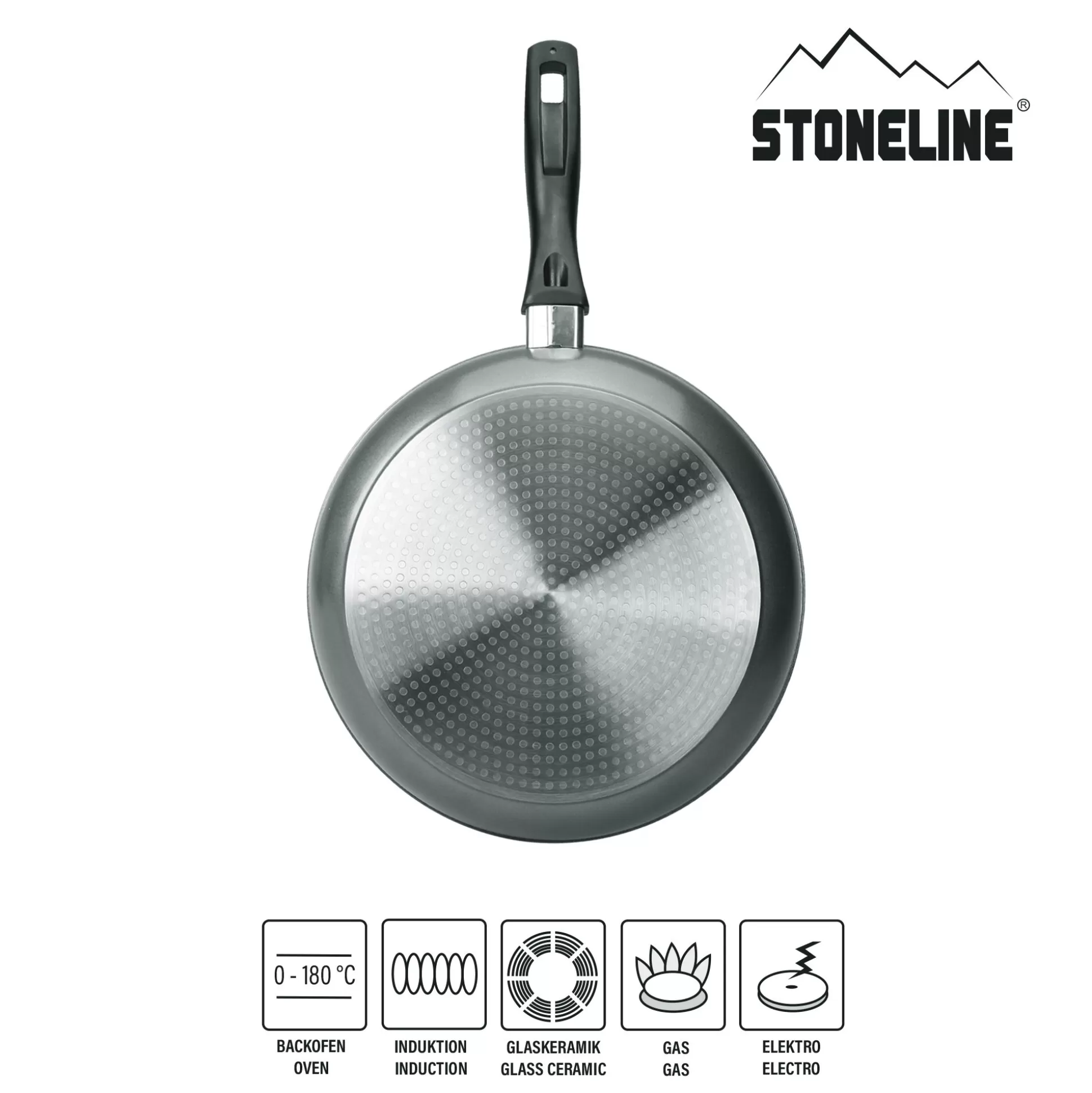 Braising Pans | STONELINE Deep Frying Pan 28 cm | without Lid - Black