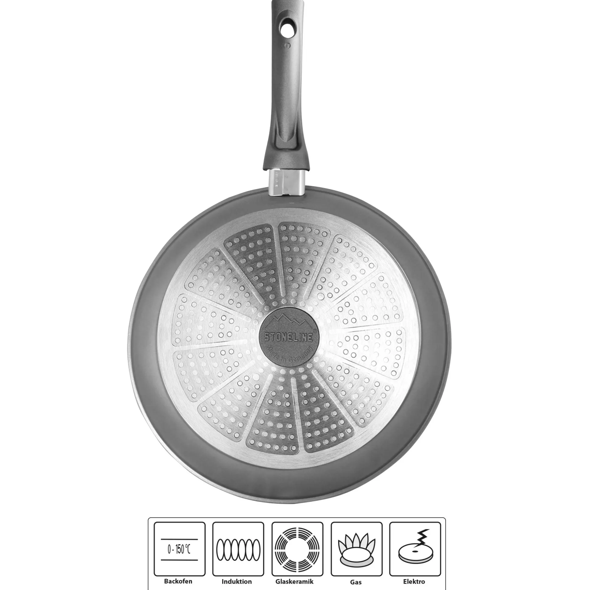 Braising Pans | STONELINE Deep Frying Pan 24 cm | without Lid - Grey