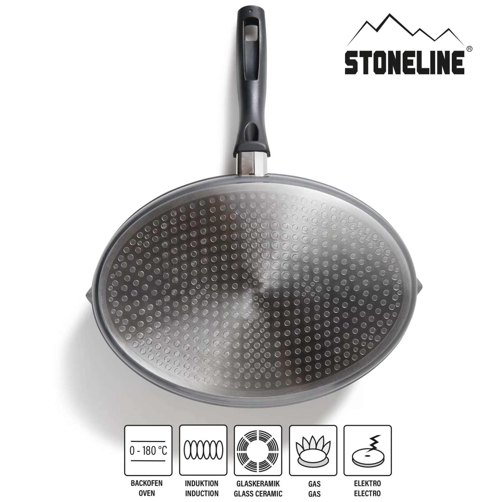 Fish Pan | STONELINE Fish Pan Cutlet Pan Oval 35x24 cm | with Lid - Black