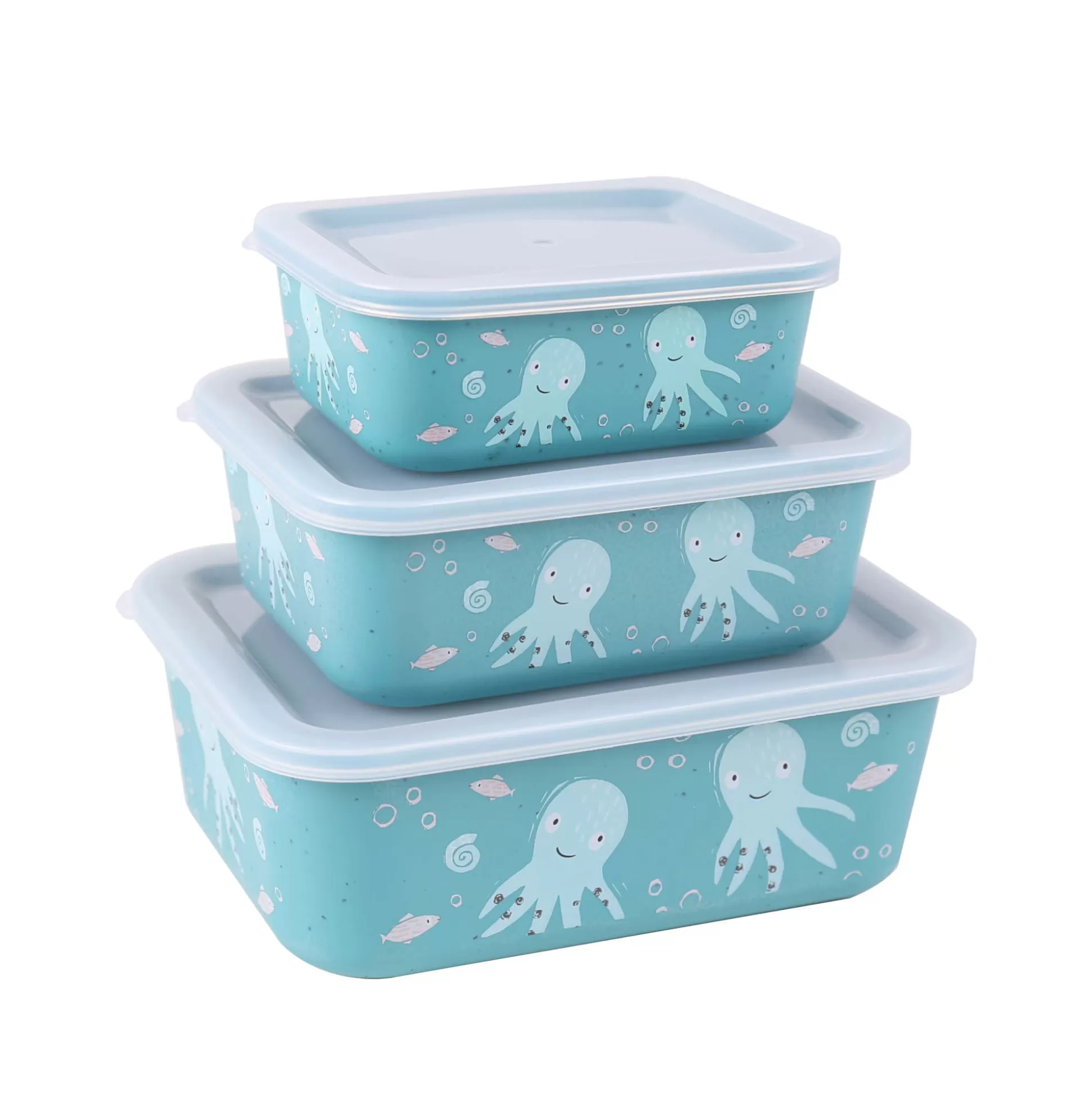 Kitchen Storage Accessories | STONELINE Food Storage Container rPET 400/730/1,300 ml Set of 3 | Turquoise