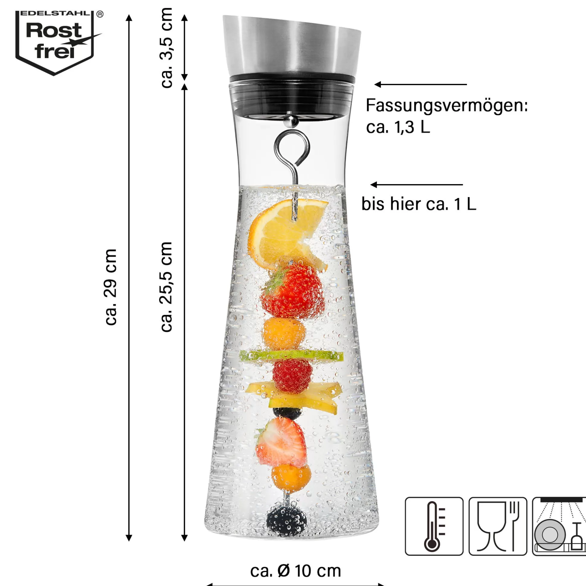 Kitchen Storage Accessories | STONELINE Glass Carafe 1 L