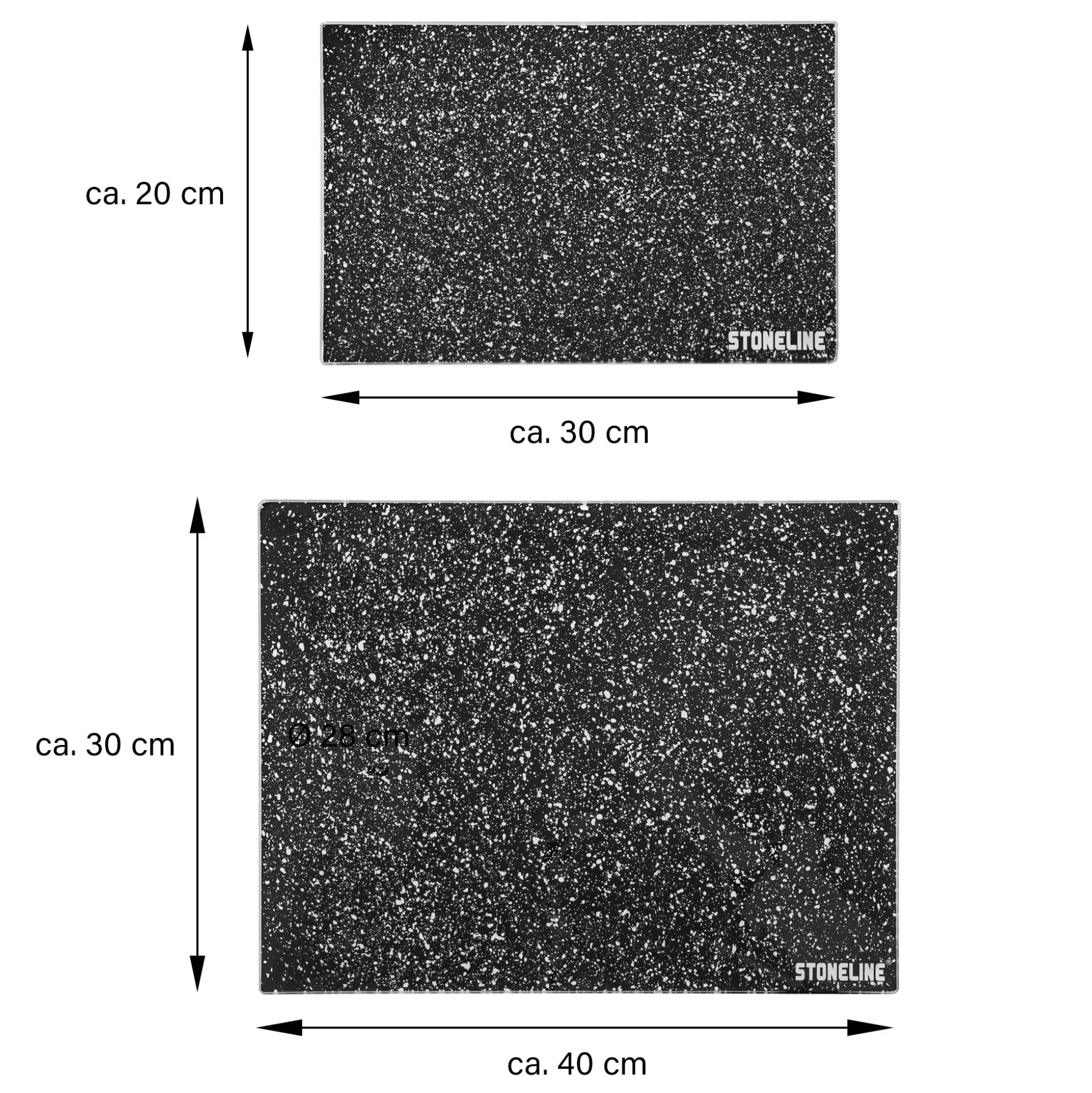 Cutting Boards | STONELINE Glass Cutting Board 30x20 and 40x30 cm Set of 2