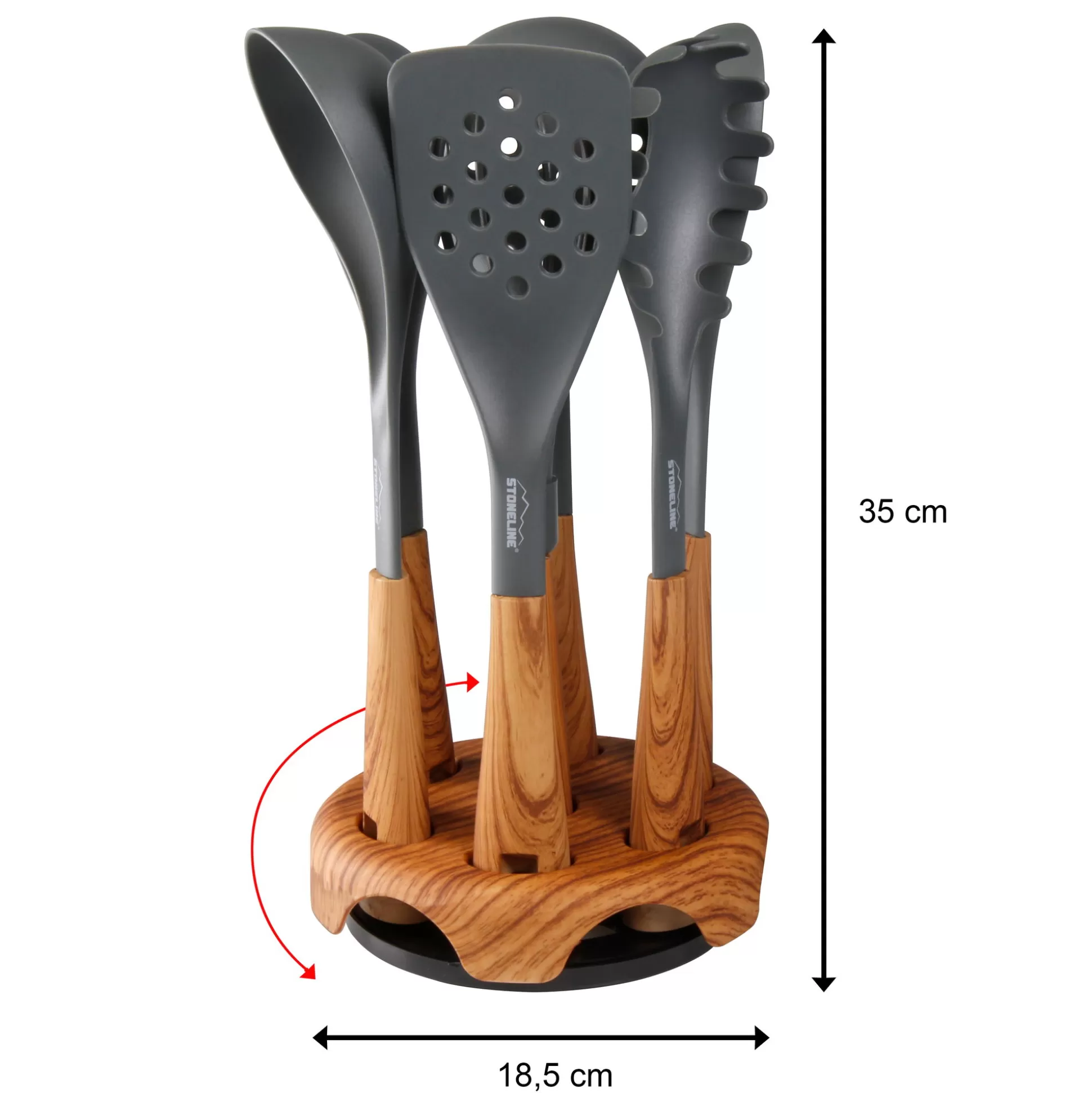 Cooking Utensil Sets | STONELINE Kitchen Utensils Set of 8 | Wood Design