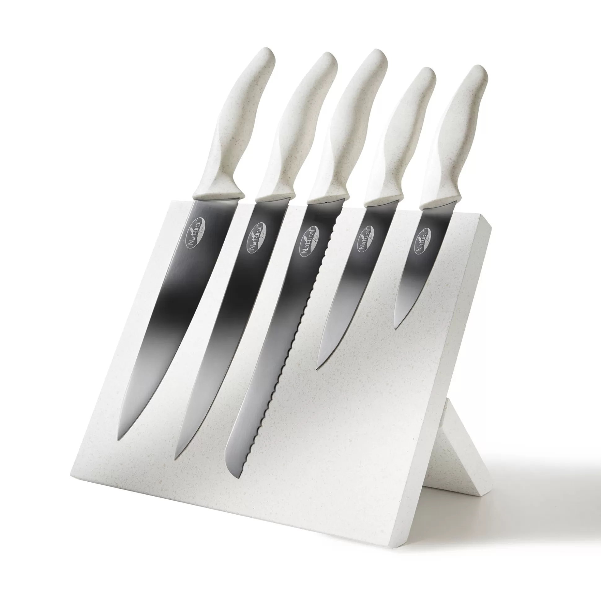 Kitchen Knife Set | STONELINE Knives Set of 5 Stainless Steel Knife with Knife Block | Nature