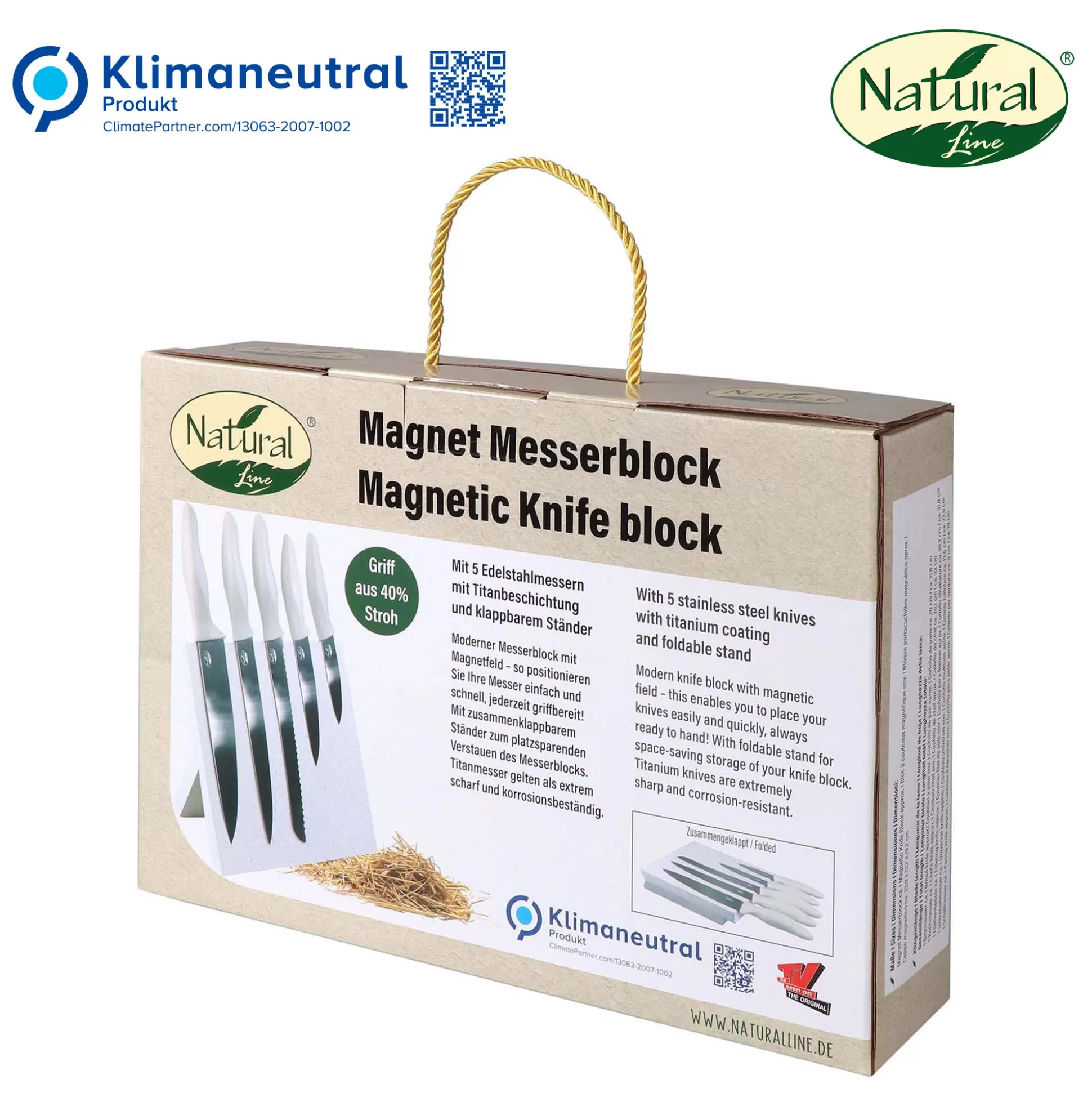 Kitchen Knife Set | STONELINE Knives Set of 5 Stainless Steel Knife with Knife Block | Nature