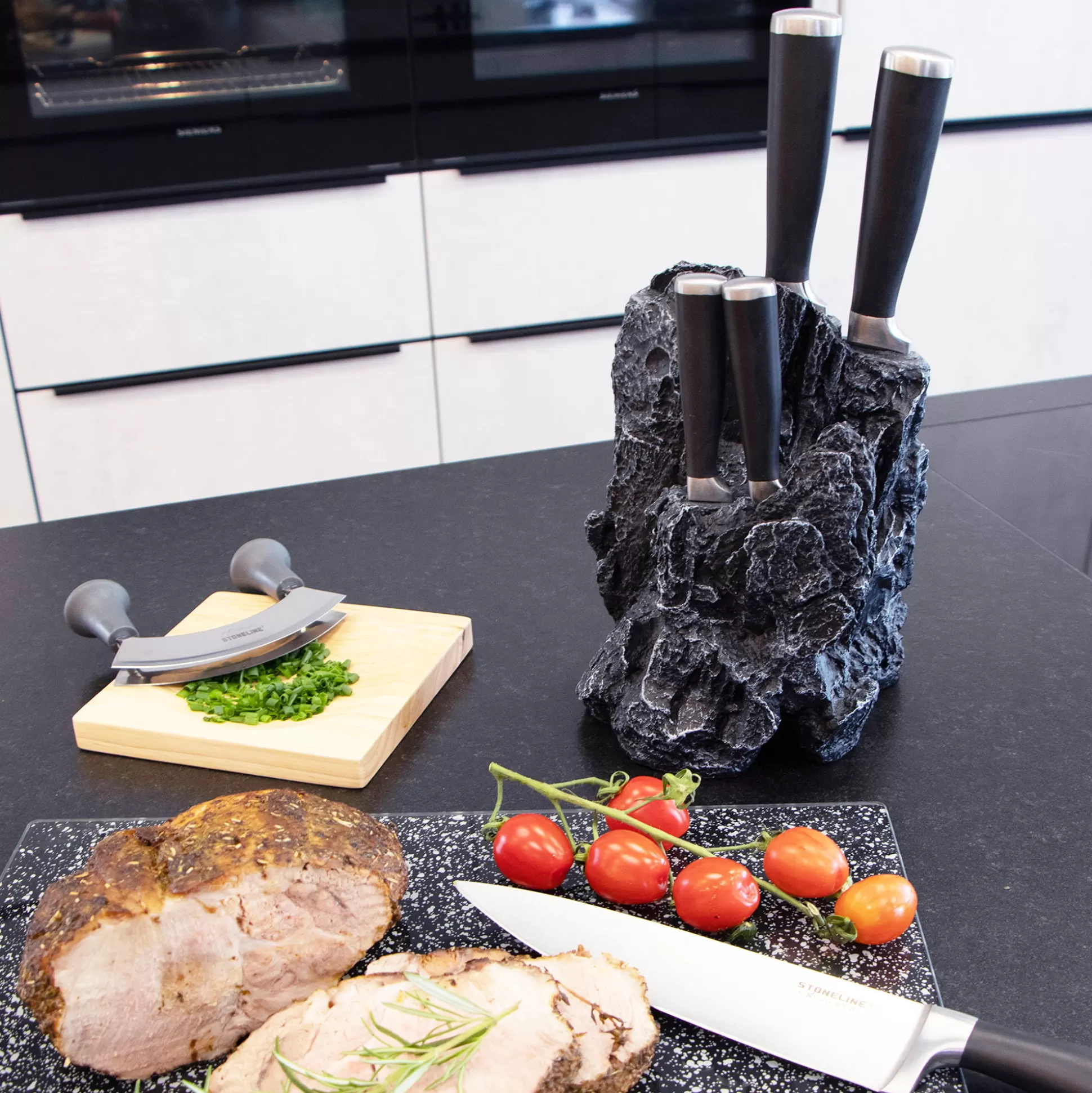 Kitchen Knife Set | STONELINE Knives Set of 5 Stainless Steel Knife with Knife Block Excalibur®
