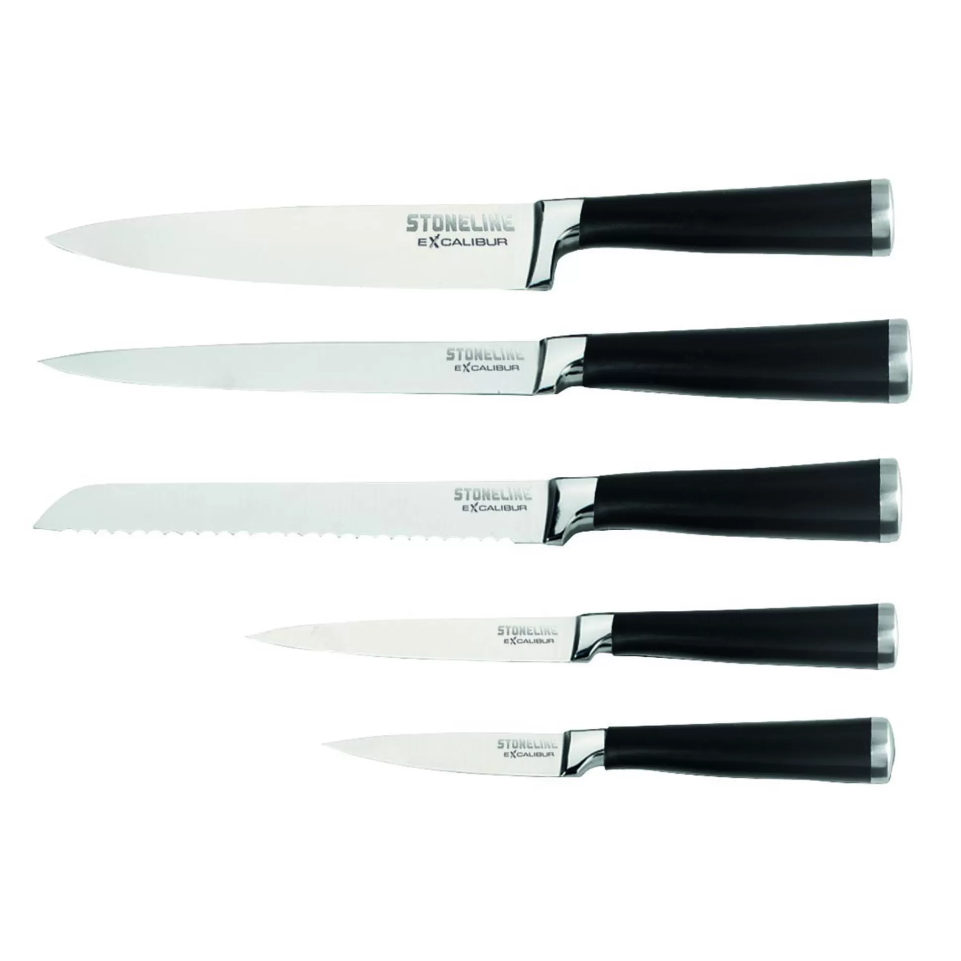 Kitchen Knife Set | STONELINE Knives Set of 5 Stainless Steel Knife with Knife Block Excalibur®
