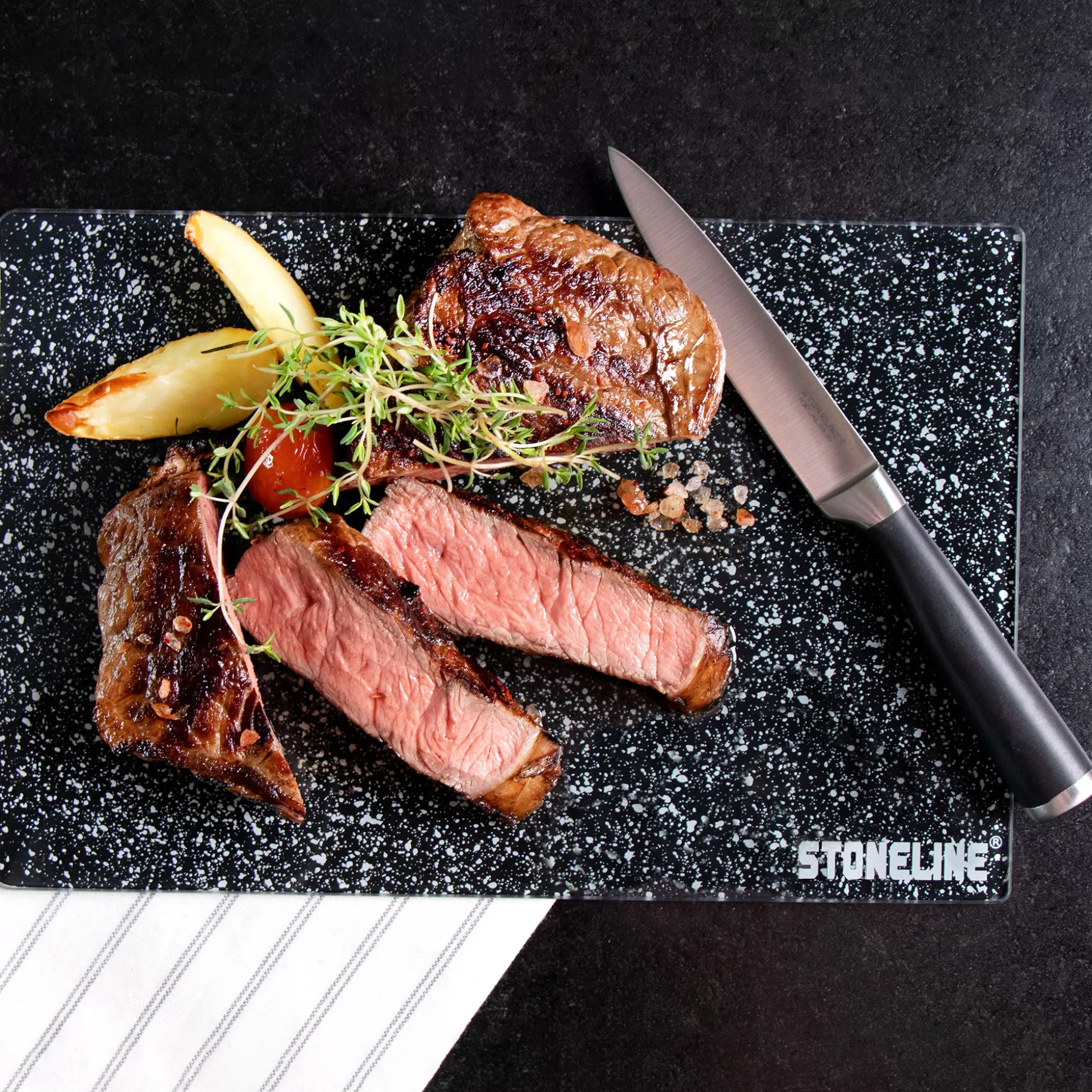 Kitchen Knife Set | STONELINE Knives Set of 5 Stainless Steel Knife with Knife Block Excalibur®