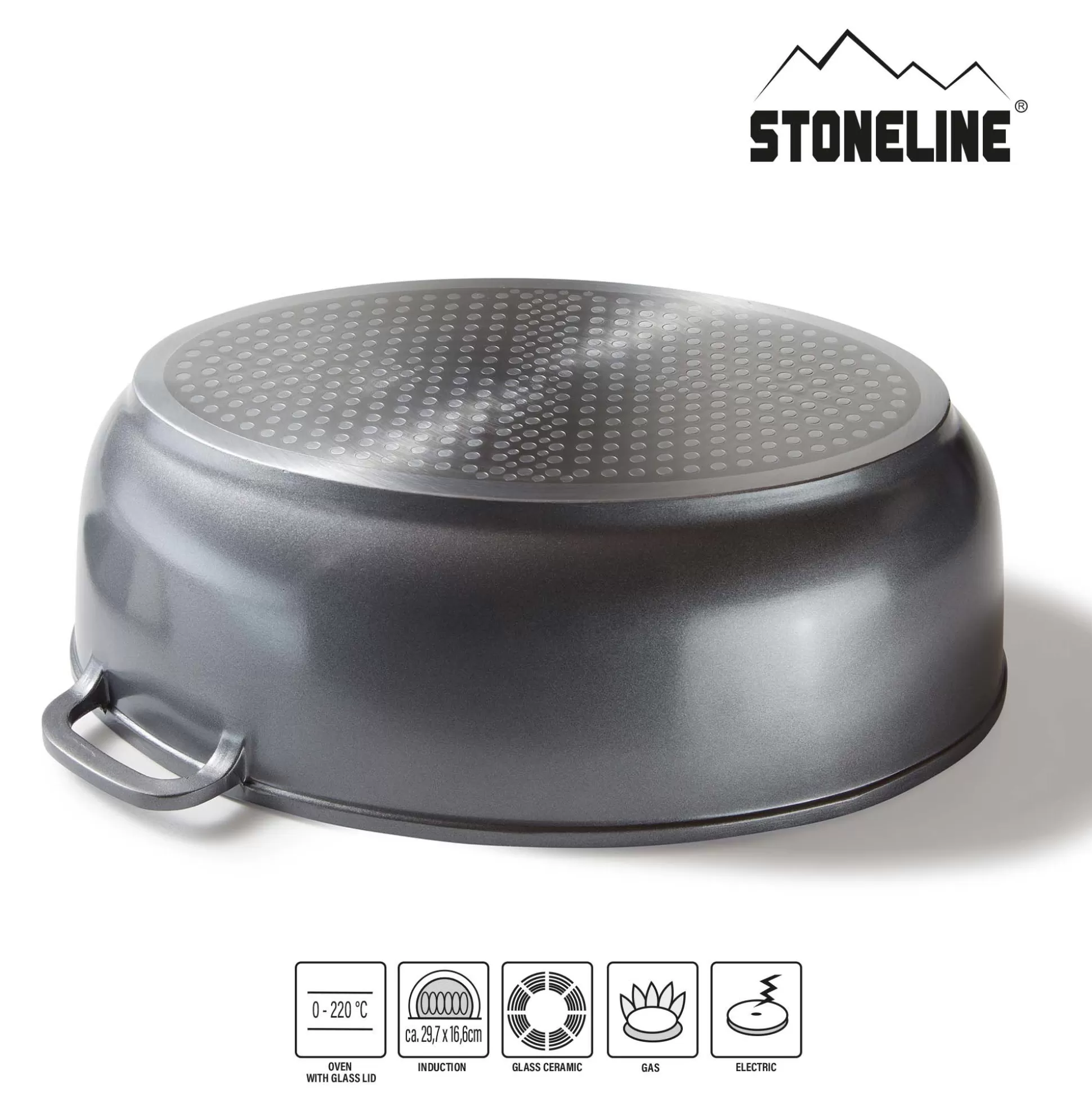 Roasters | STONELINE Roaster Casserole Dish Oval 39x26 cm | with Lid