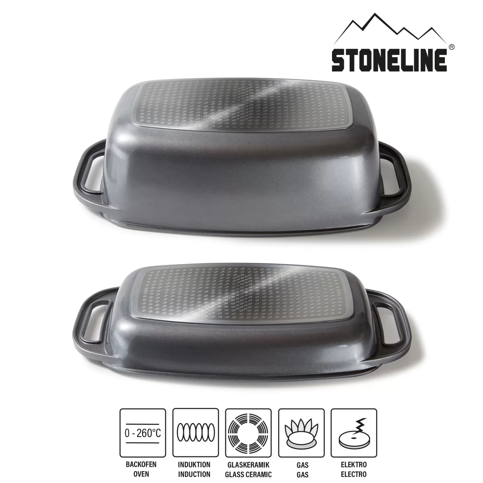 Roasters | STONELINE Roaster Casserole Dish 43x26 cm | with Lid