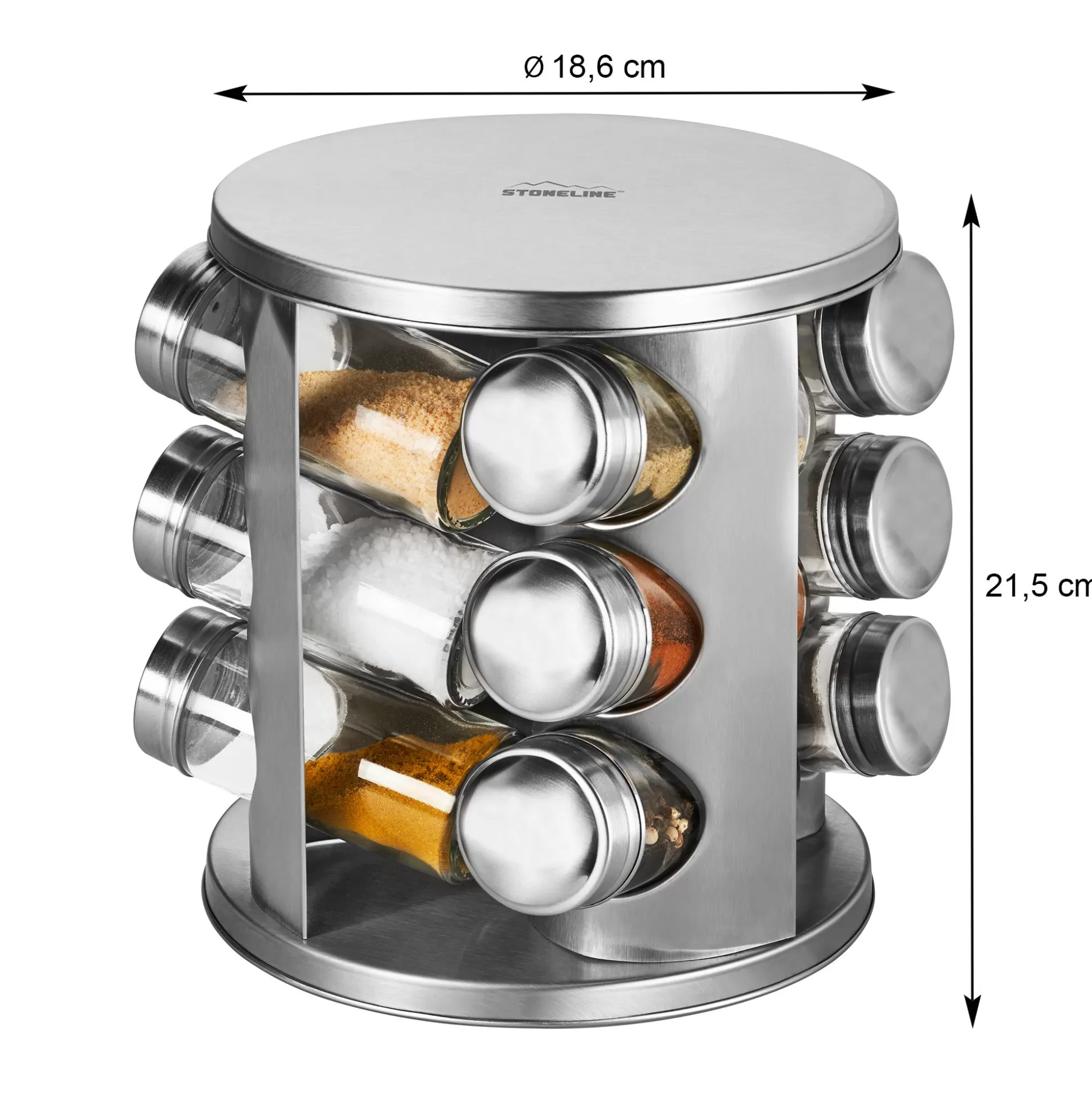 Spice Mills | STONELINE Rotating Spice Rack | Stainless Steel