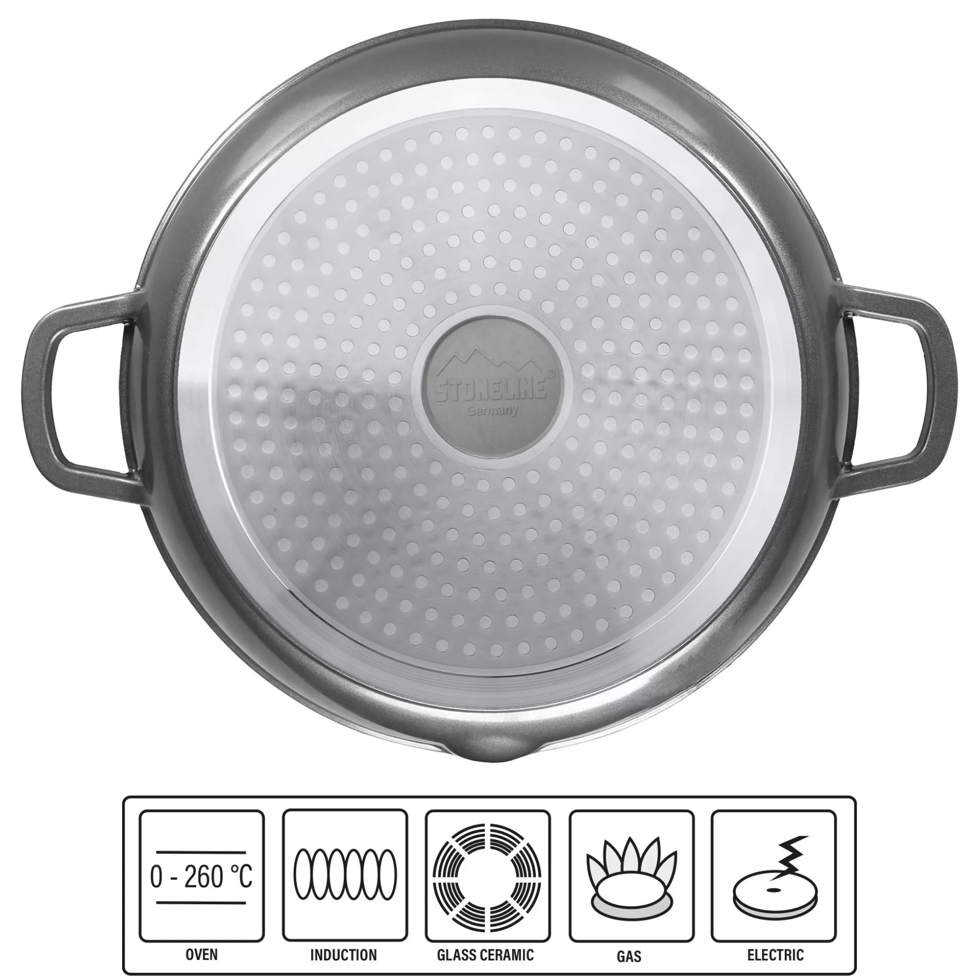 Griddle Pans And Grill Baskets | STONELINE Round BBQ Griddle Pan 28 cm | without Lid