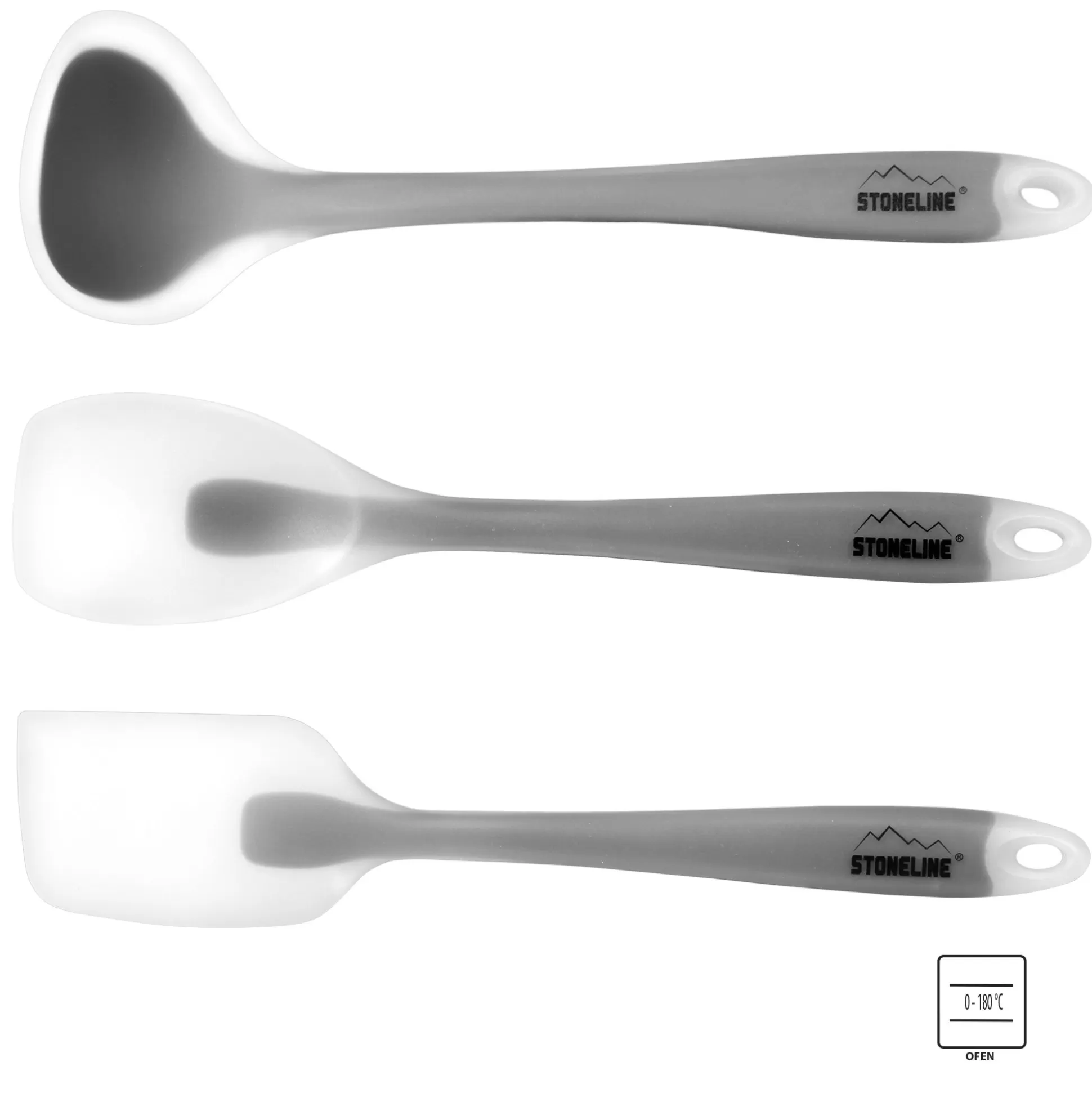 Cooking Utensil Sets | STONELINE Silicone Kitchen Utensils Set of 3 | Grey