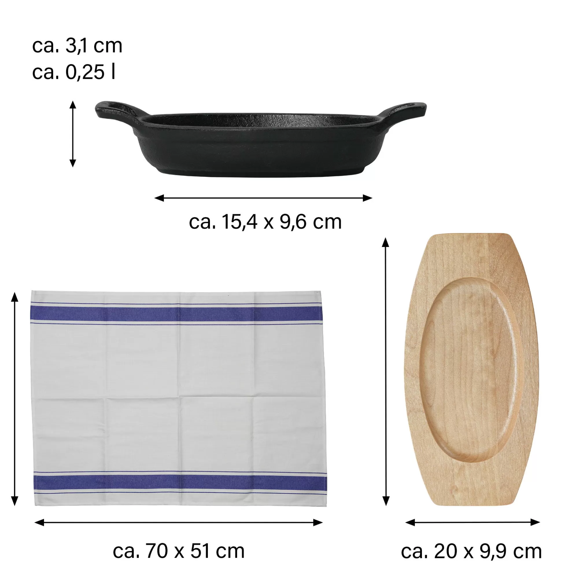 Serving Pans | STONELINE Small Cast Iron Casserole Dish Oval 14x9 cm, Enamel Serving Pan