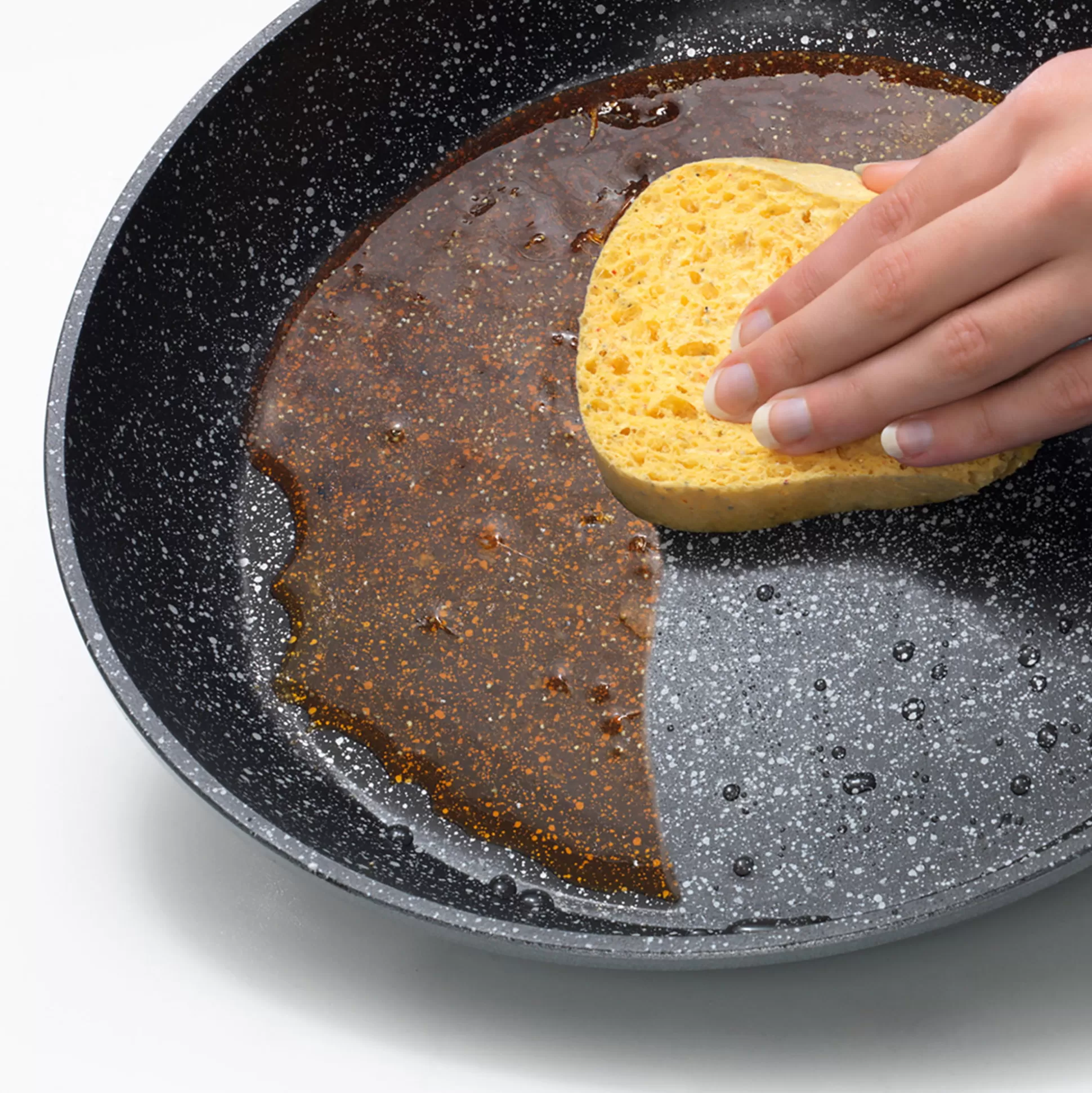Frying Pans | STONELINE Split Pan 24 cm | with Divider Separator and Lid - Black