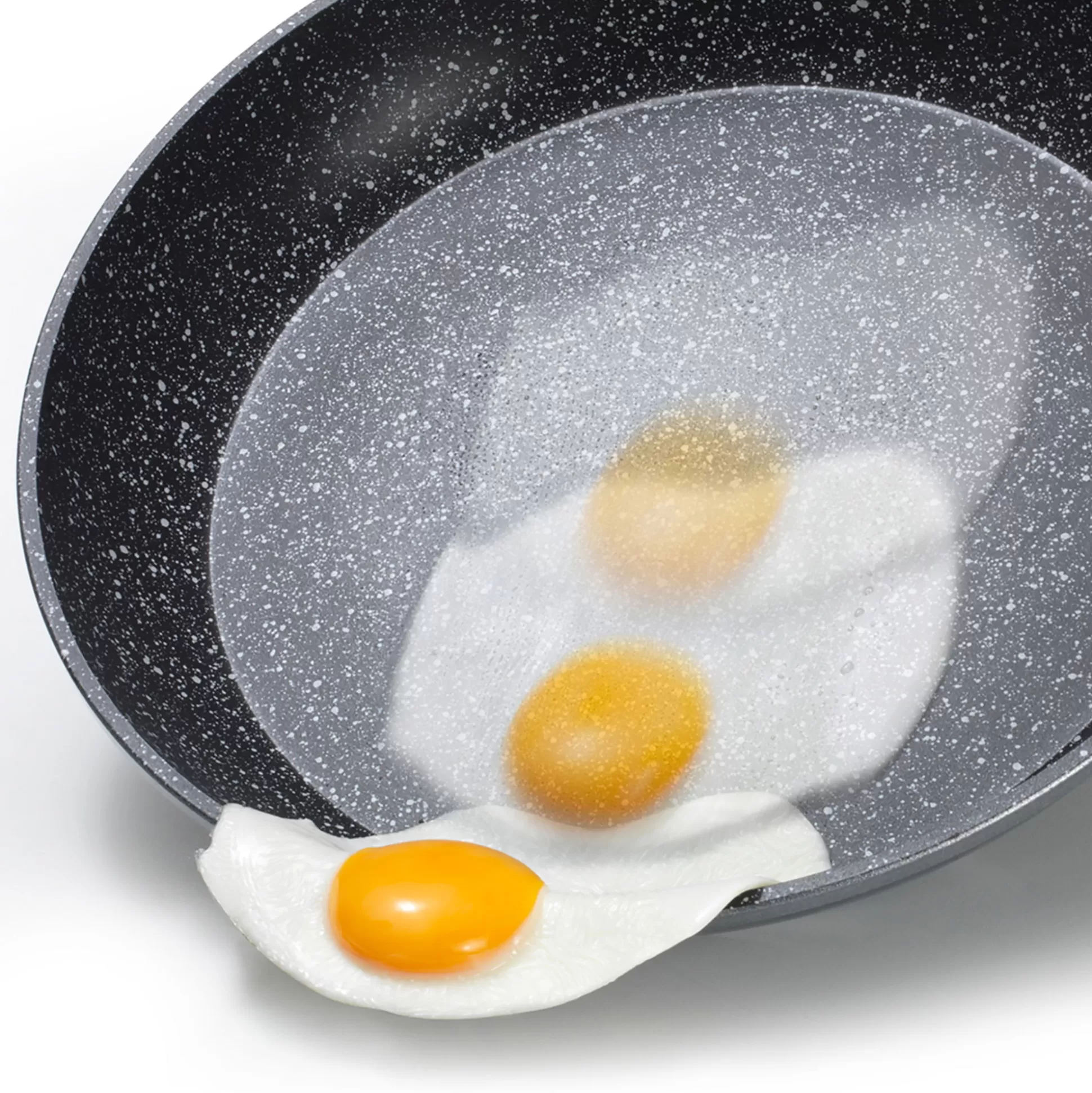 Frying Pans | STONELINE Split Pan 24 cm | with Divider Separator and Lid - Black