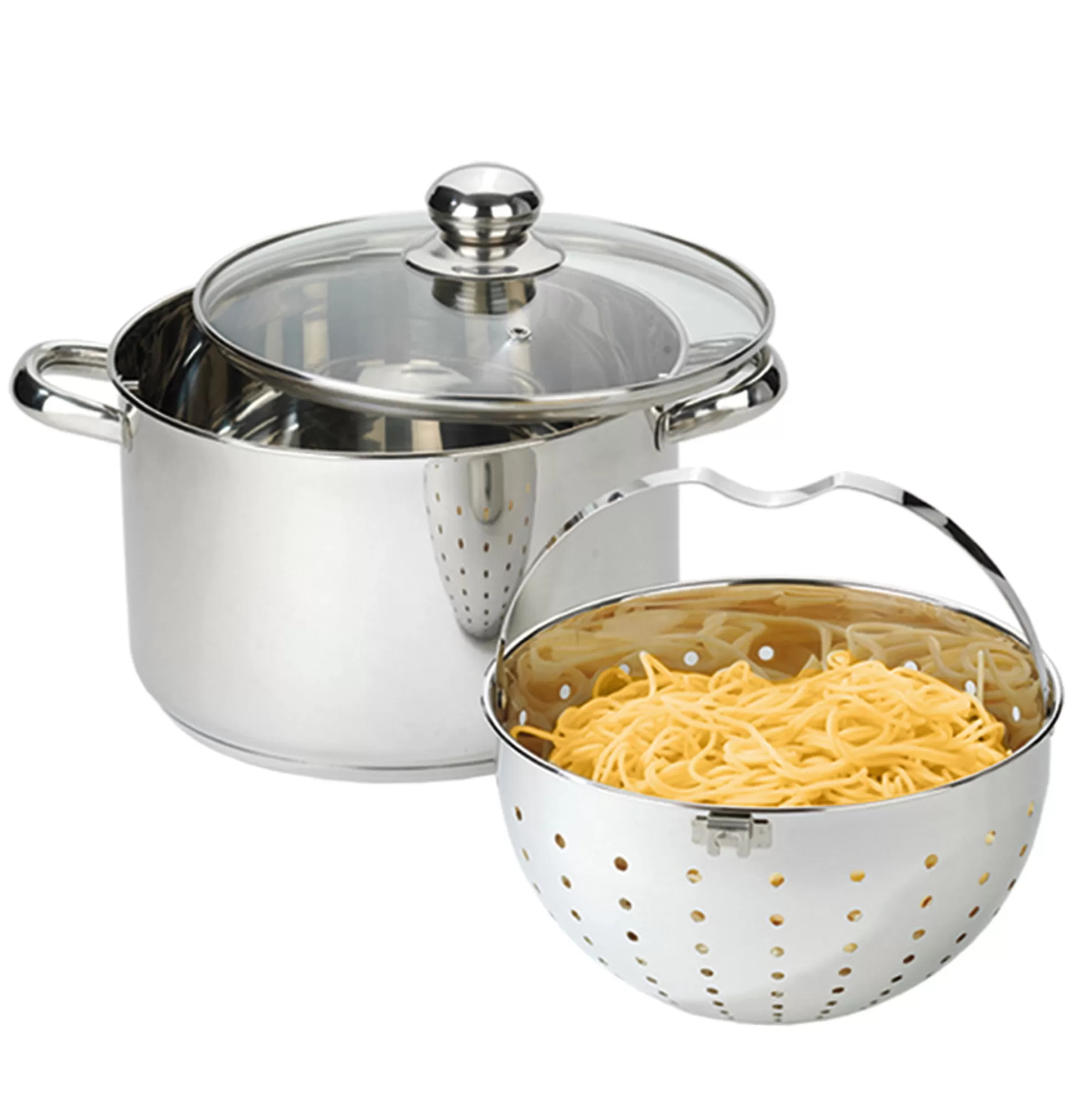 Vegetable And Pasta Pots | Roasting Pots | STONELINE Stainless Steel Cooking Pot Pasta Pot 24 cm | with Lid