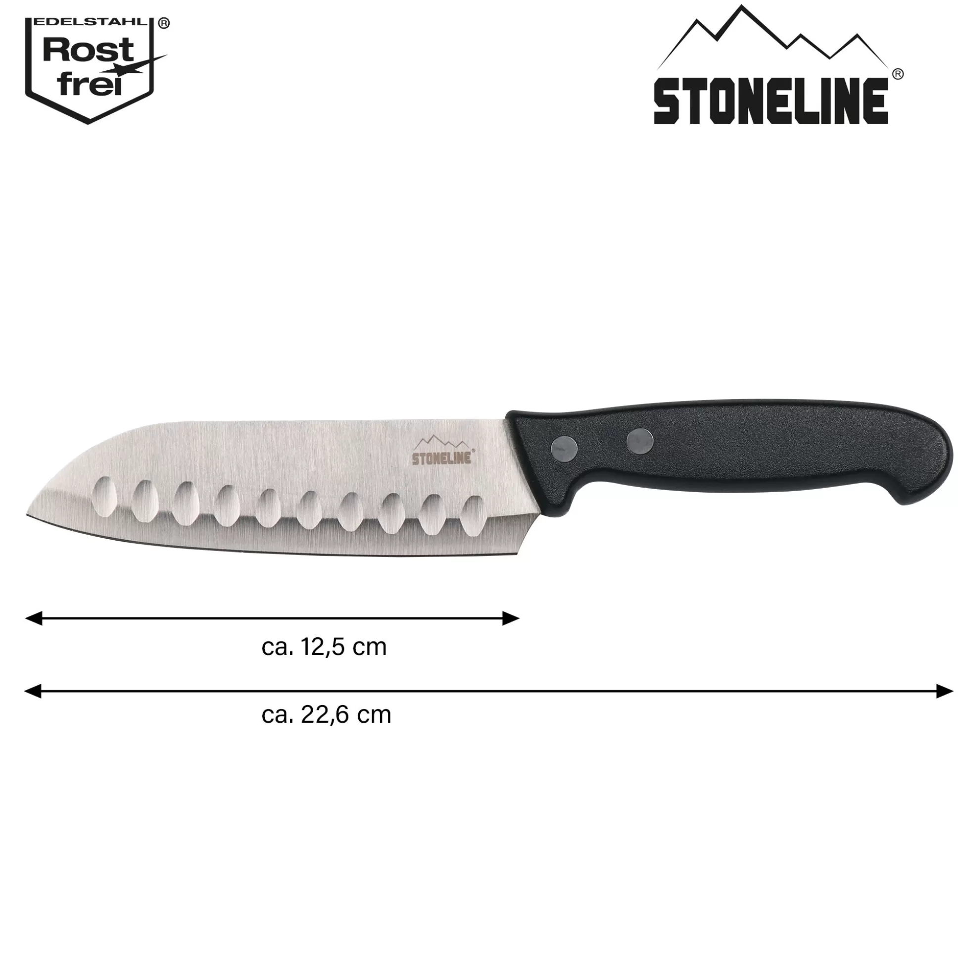 Stainless Steel Knives | STONELINE Stainless Steel Santoku Knife 22.5 cm