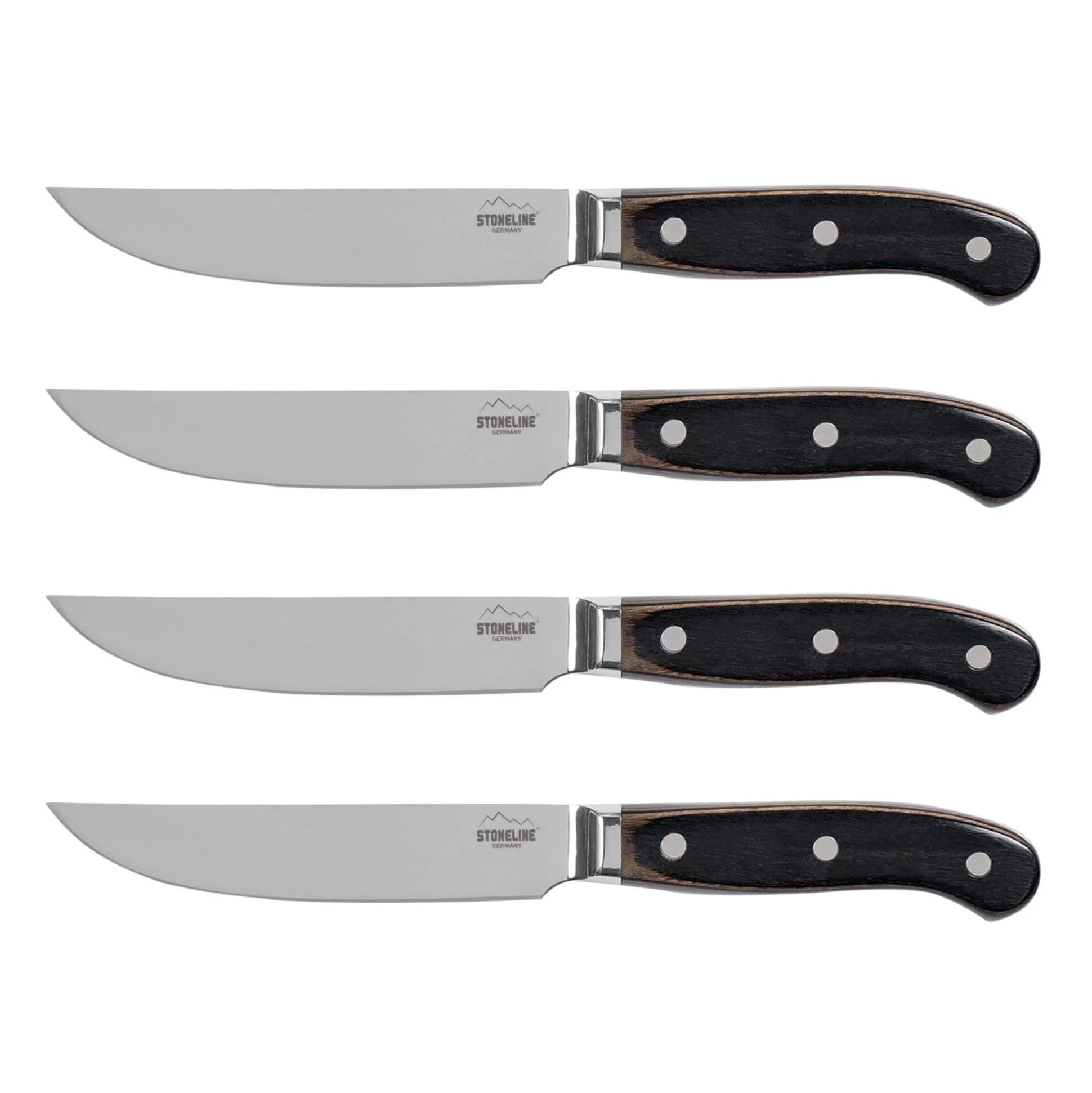 Kitchen Knife Set | Stainless Steel Knives | STONELINE Stainless Steel Steak Knives Set of 4 | Wooden Handle