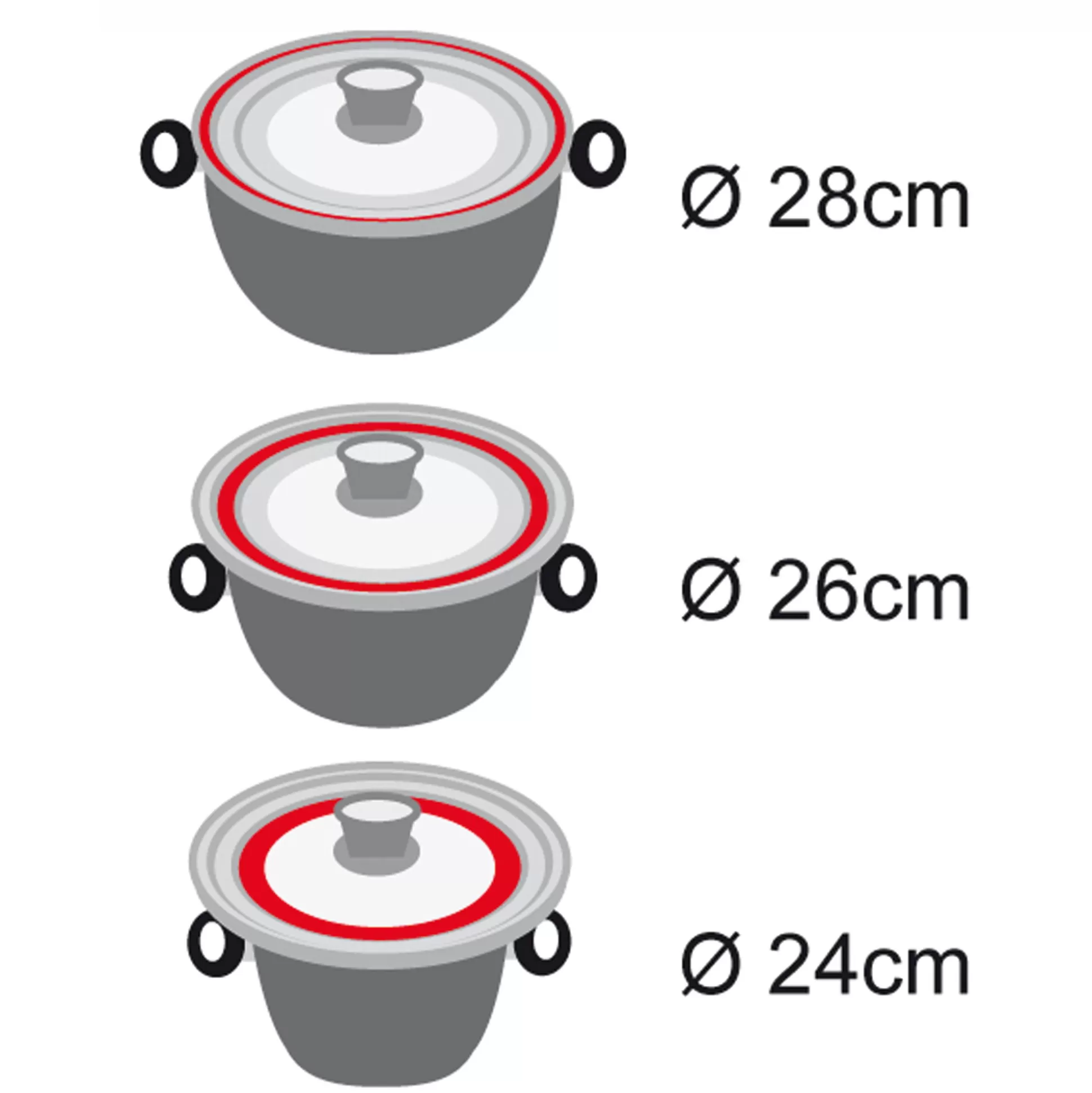 Glass Lids | STONELINE Universal Lid for Pots Pans Skillets 24/26/28 Aroma Function, Aroma Lid | Grey