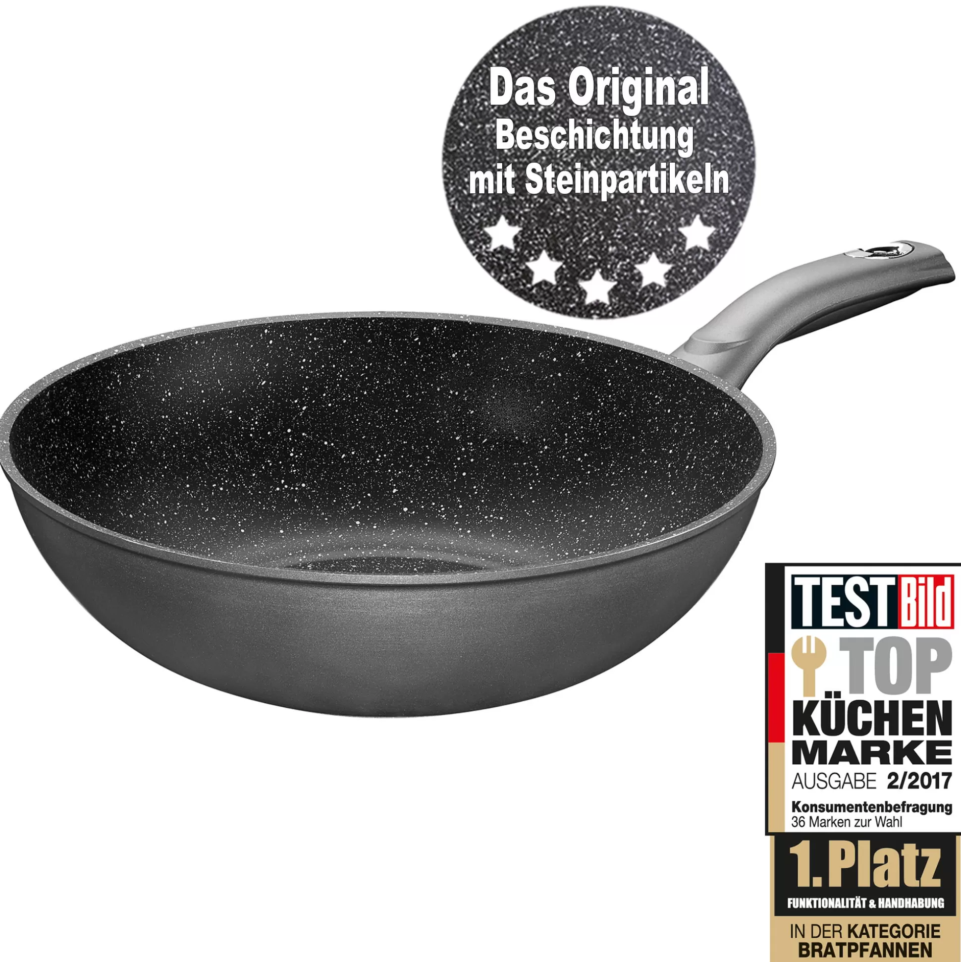 Wok | STONELINE Wok Pan 30 cm | Grey