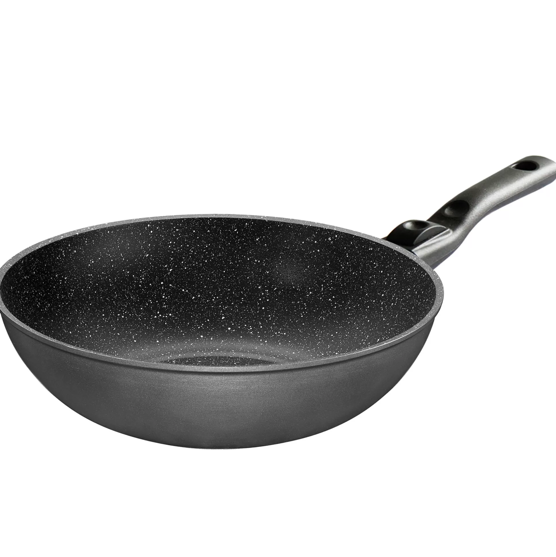 Wok | STONELINE Wok Pan 30 cm with removable handle | without Lid - Black